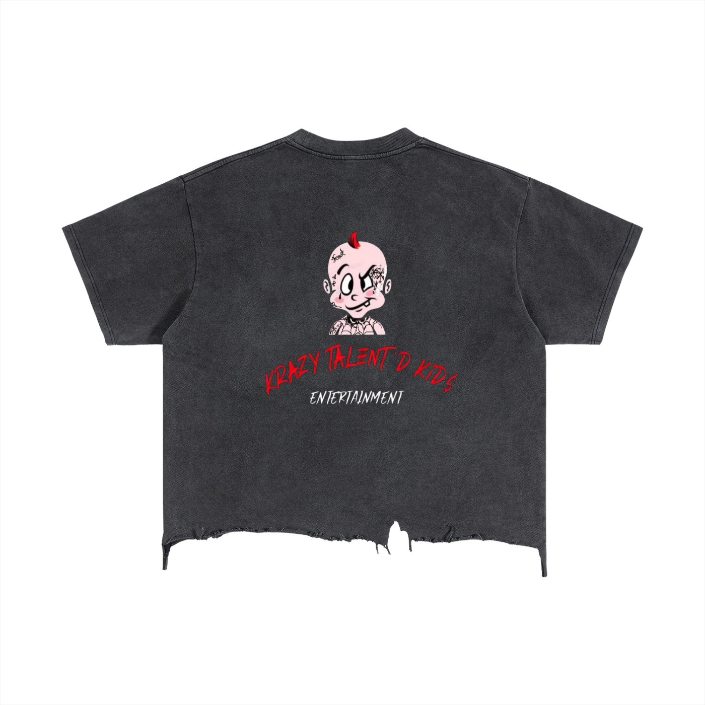 Vintage Wash Boxy Distressed Hem T-Shirt
